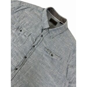 Steve's Jeans Men's 2XL Short Sleeve Button Front Shirt Blue Chambray 100 Cotton